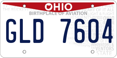 OH license plate GLD7604