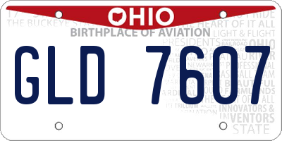 OH license plate GLD7607