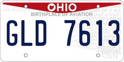 OH license plate GLD7613