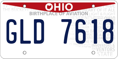 OH license plate GLD7618