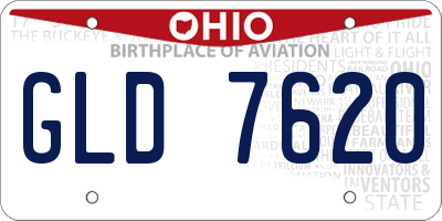 OH license plate GLD7620