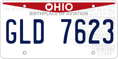 OH license plate GLD7623