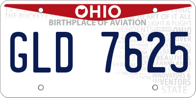 OH license plate GLD7625