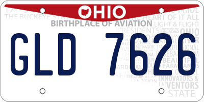 OH license plate GLD7626