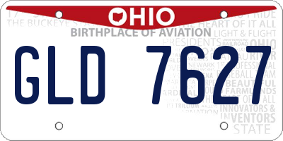 OH license plate GLD7627