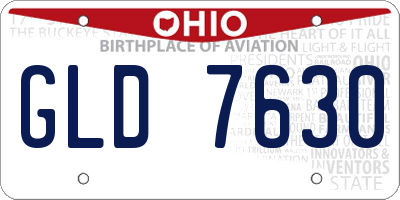 OH license plate GLD7630