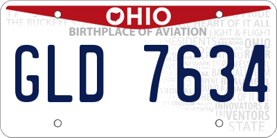OH license plate GLD7634