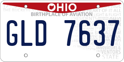 OH license plate GLD7637
