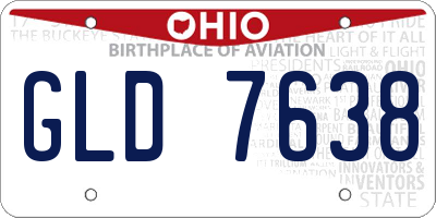OH license plate GLD7638