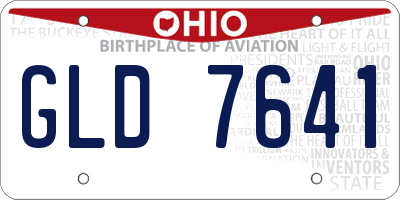 OH license plate GLD7641