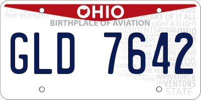 OH license plate GLD7642