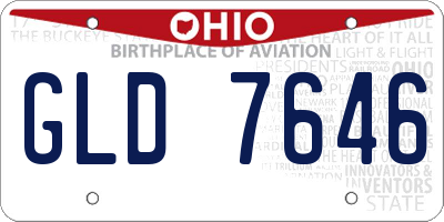 OH license plate GLD7646