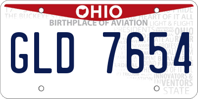 OH license plate GLD7654