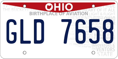 OH license plate GLD7658