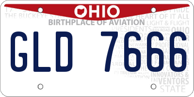 OH license plate GLD7666