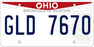 OH license plate GLD7670