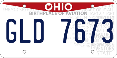 OH license plate GLD7673