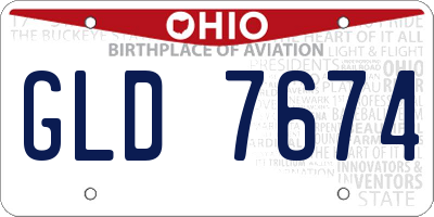 OH license plate GLD7674