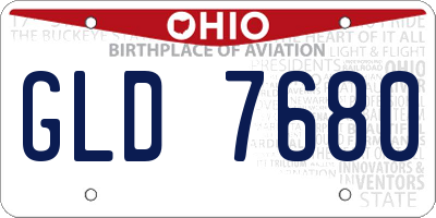 OH license plate GLD7680