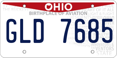 OH license plate GLD7685