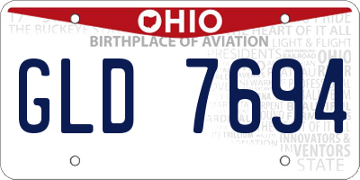 OH license plate GLD7694
