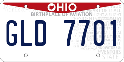 OH license plate GLD7701