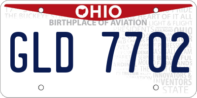 OH license plate GLD7702