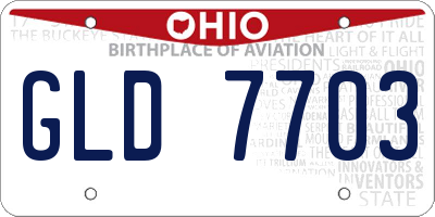 OH license plate GLD7703