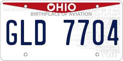 OH license plate GLD7704