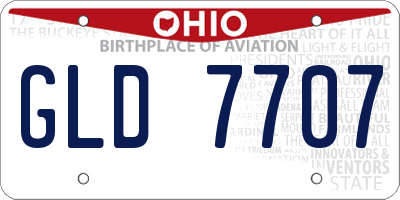 OH license plate GLD7707