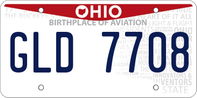 OH license plate GLD7708