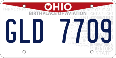 OH license plate GLD7709