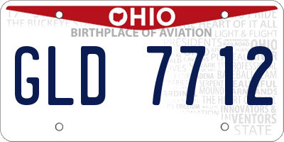OH license plate GLD7712