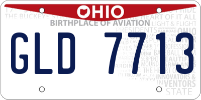 OH license plate GLD7713