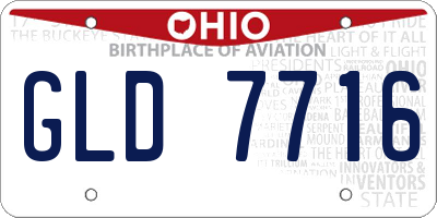 OH license plate GLD7716