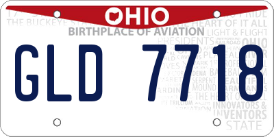 OH license plate GLD7718
