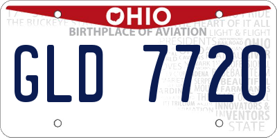 OH license plate GLD7720