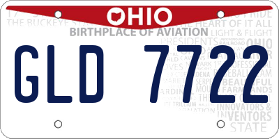 OH license plate GLD7722
