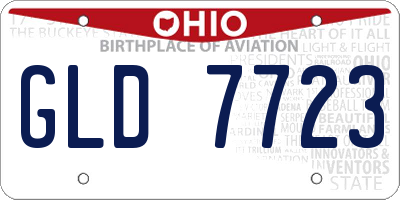 OH license plate GLD7723