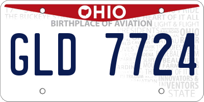 OH license plate GLD7724