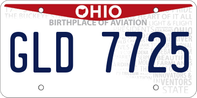 OH license plate GLD7725