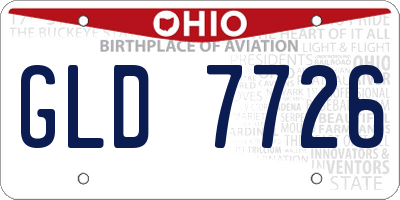 OH license plate GLD7726