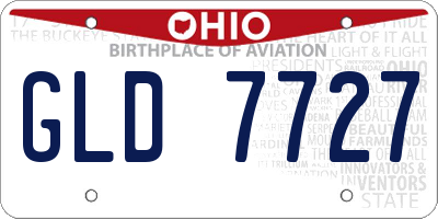 OH license plate GLD7727