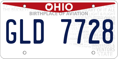 OH license plate GLD7728
