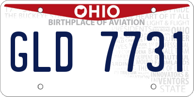 OH license plate GLD7731