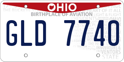 OH license plate GLD7740