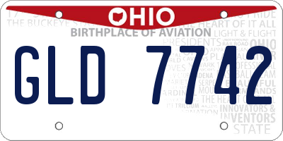 OH license plate GLD7742