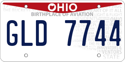 OH license plate GLD7744