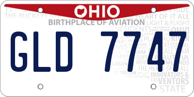 OH license plate GLD7747