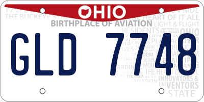 OH license plate GLD7748